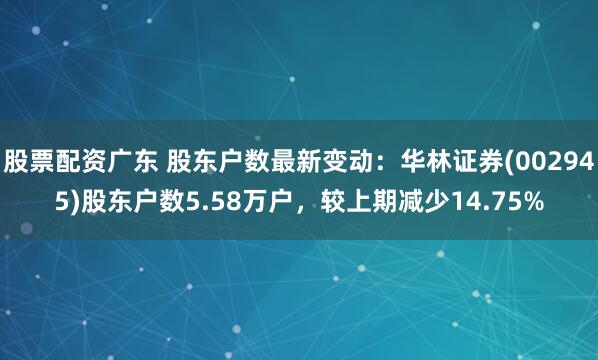 股票配资广东 股东户数最新变动：华林证券(002945)股东户数5.58万户，较上期减少14.75%